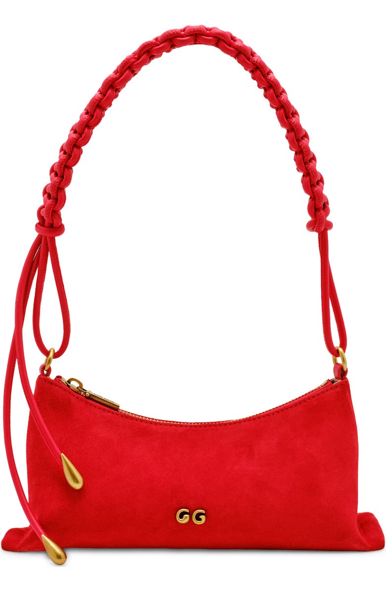 Cult Gaia Osa Suede Shoulder Bag, Main, color, Vermilion