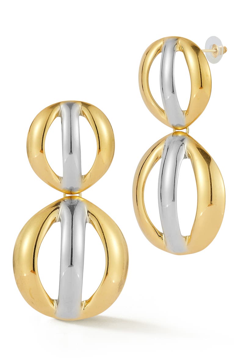 Statement Drop Earrings, Main, color, TWO TONE