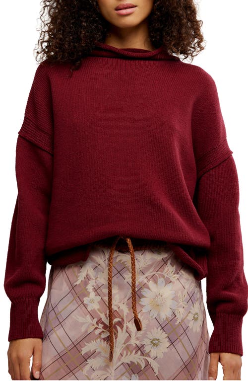 Free People Wtf Torres Roll Neck Sweater In Red