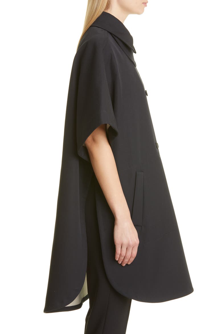 Women's Water Resistant Cotton Cape Coat, Alternate, color, 015 BLACK