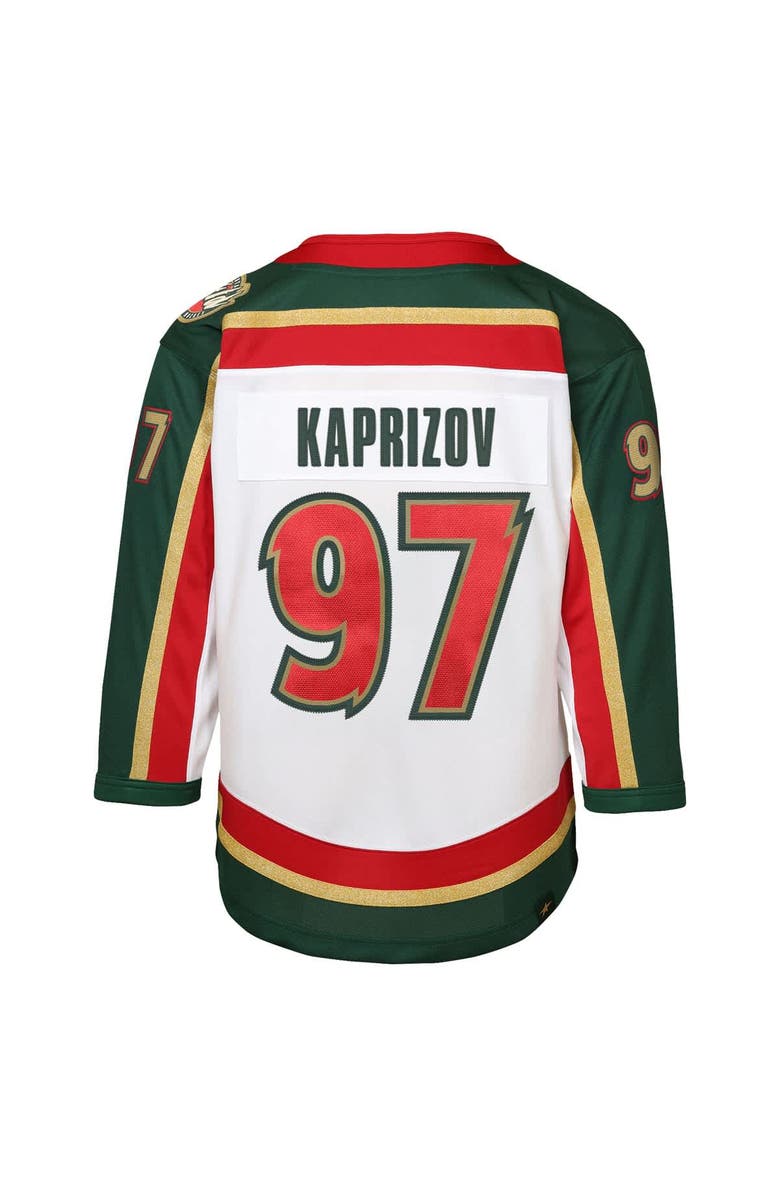 Outerstuff Youth Kirill Kaprizov White Minnesota Wild 25th Anniversary Replica Player Jersey, Alternate, color, White