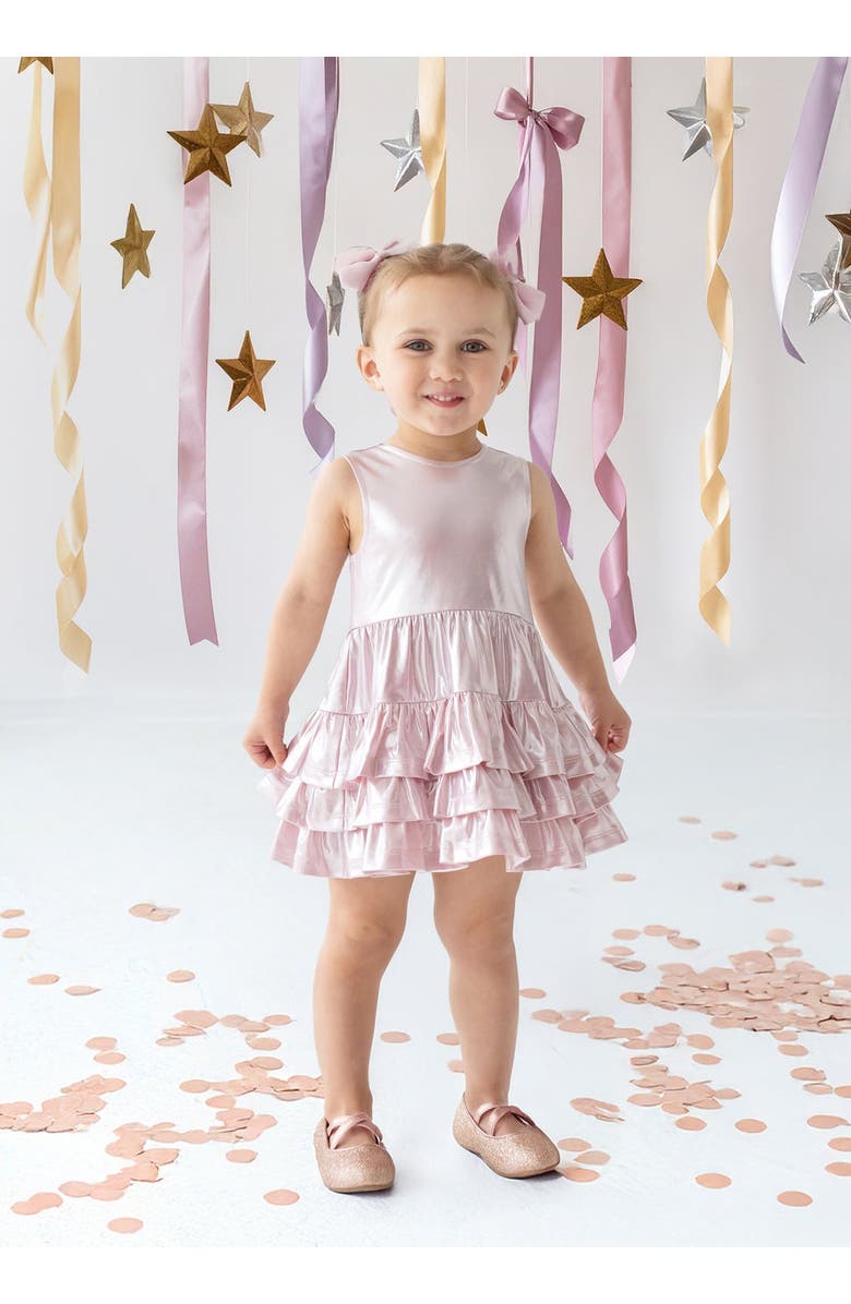 Isobella & Chloe Shimmery Shim-Shim Sleeveless Dress, Alternate, color, Pink