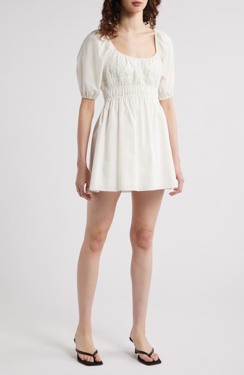 Sophia Shirred Cotton Minidress