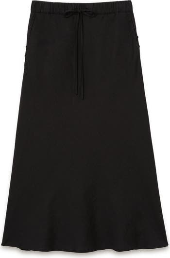 Reiss Roxi Drawstring Waist Linen Midi Skirt | Nordstrom