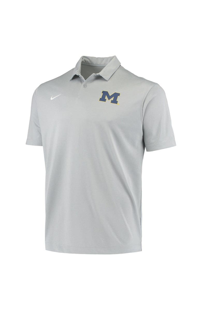 Nike Men's Nike Gray Michigan Wolverines College Performance Polo, Alternate, color,