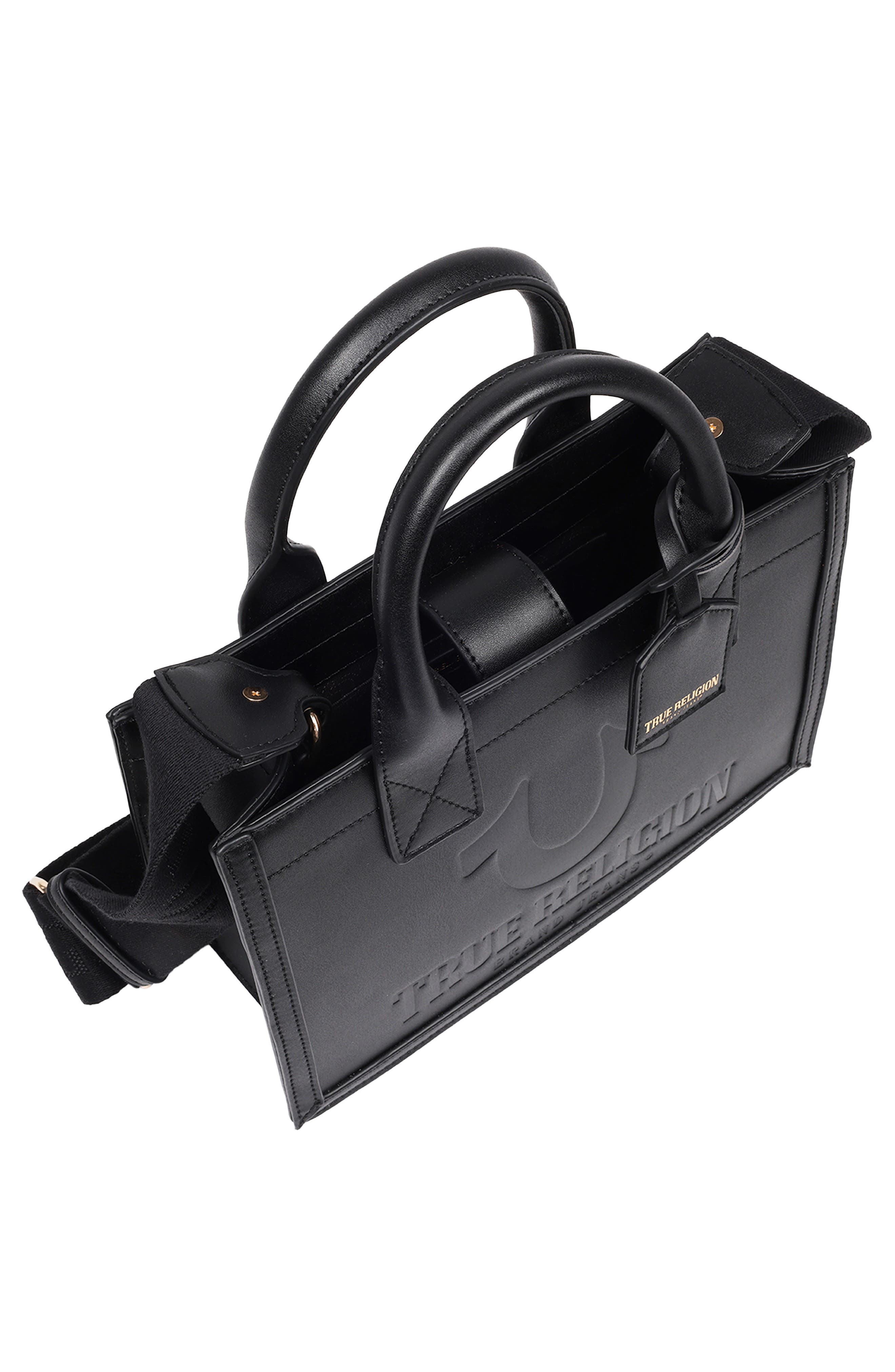 Modern Debossed Logo Tote, Alternate, color, BLACK