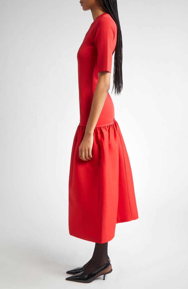 TOTEME Twinflower Flounce Sweater Dress, Alternate, color, Poppy