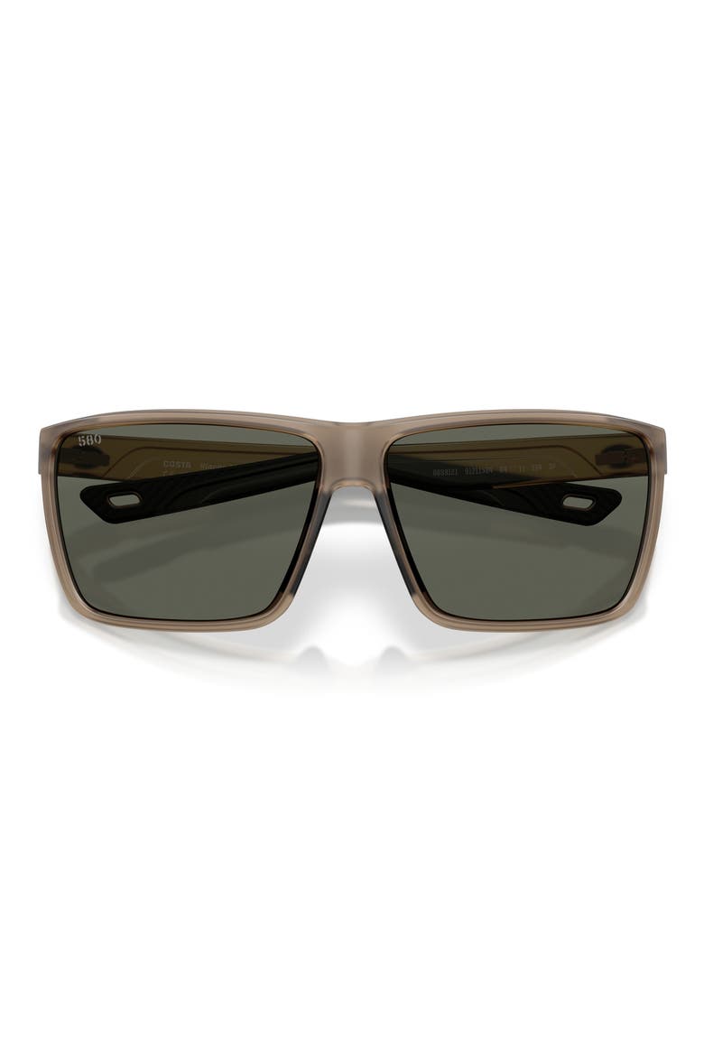 Rincon II 64mm Polarized Oversize Rectangular Sunglasses, Alternate, color, MATTE BROWN SMOKE / GRAY 580G