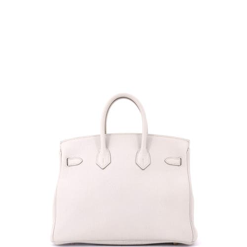 Pre-owned Hermes  Hermes Birkin Handbag Light Togo With Rose Gold Hardware 25 In White