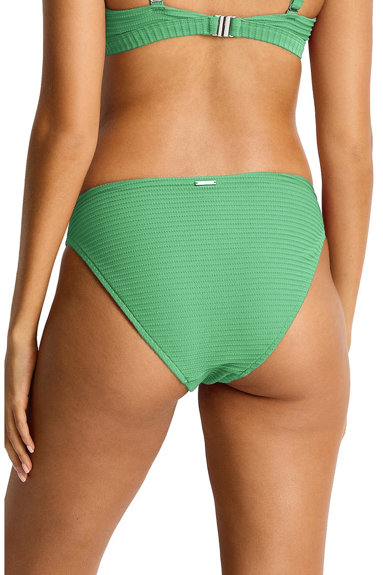 Ribbed Sporty Mid Bikini Bottoms, Alternate, color, MOSS