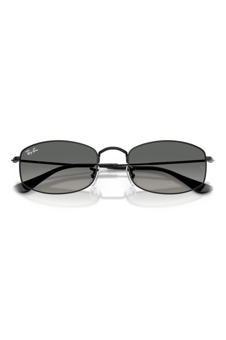 55mm Gradient Irregular Sunglasses, Alternate, color, BLACK / GRADIENT GREY