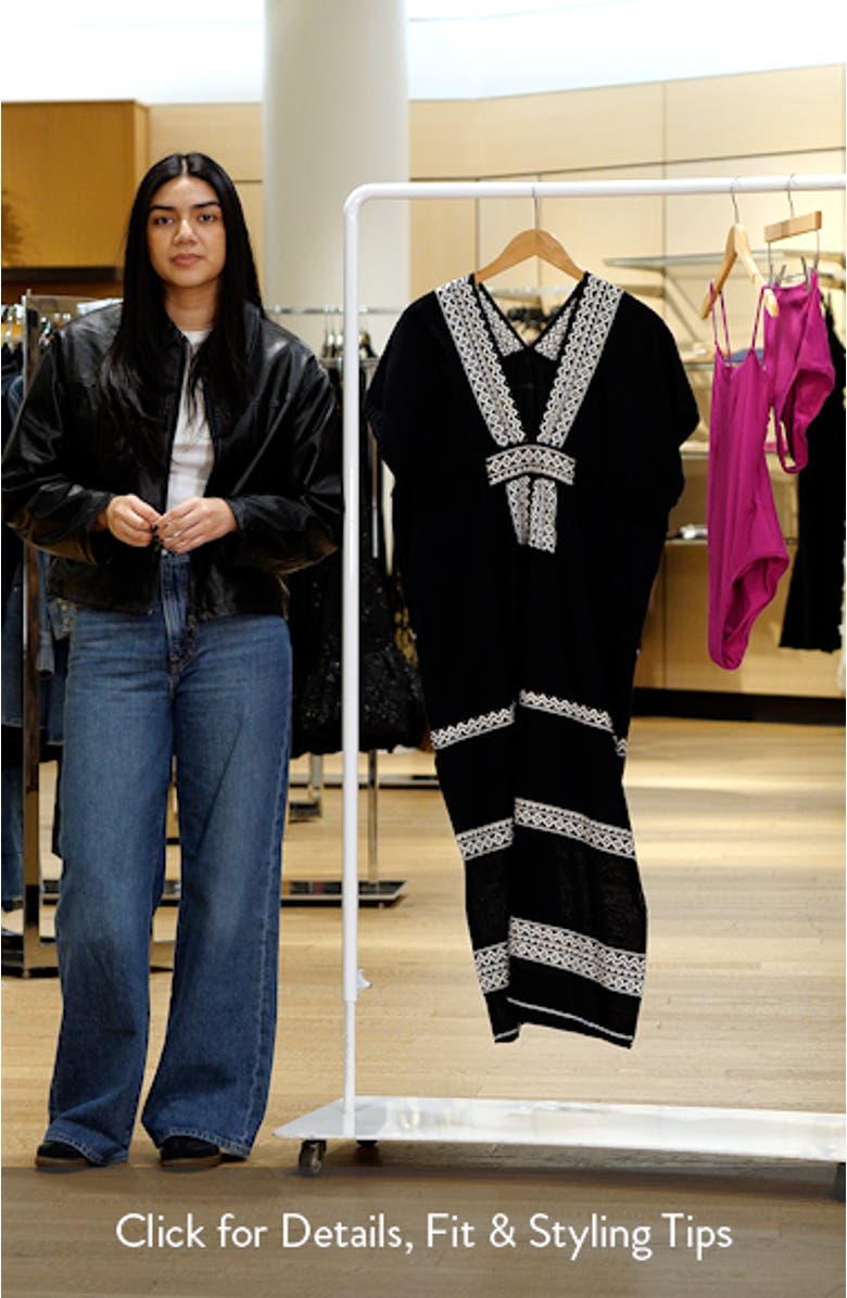 Gasira V-Neck Cotton Cover-Up Caftan, sales video thumbnail