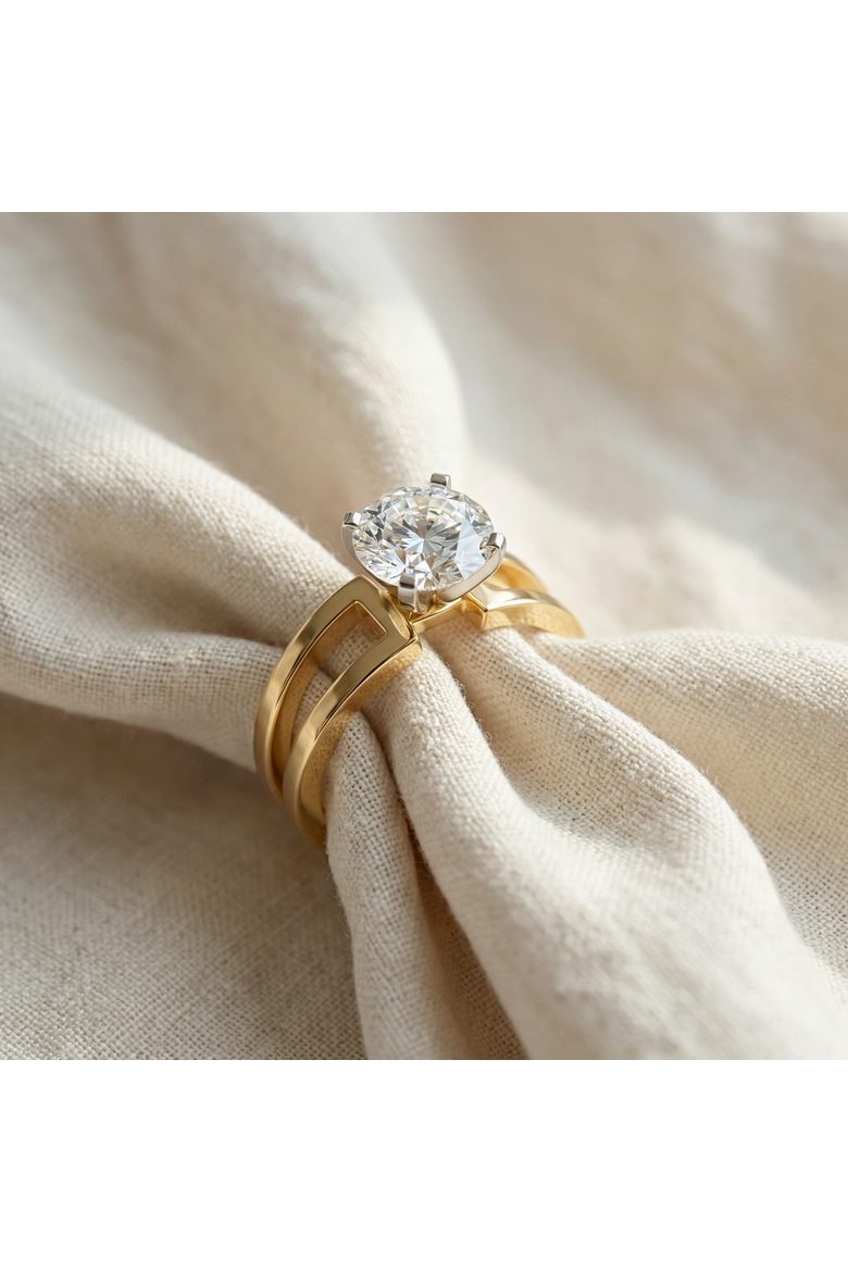 Certified 2ct Round Solitaire Lab Grown Diamond Engagement Ring 14K Gold, Alternate, color, 14k Yellow Gold