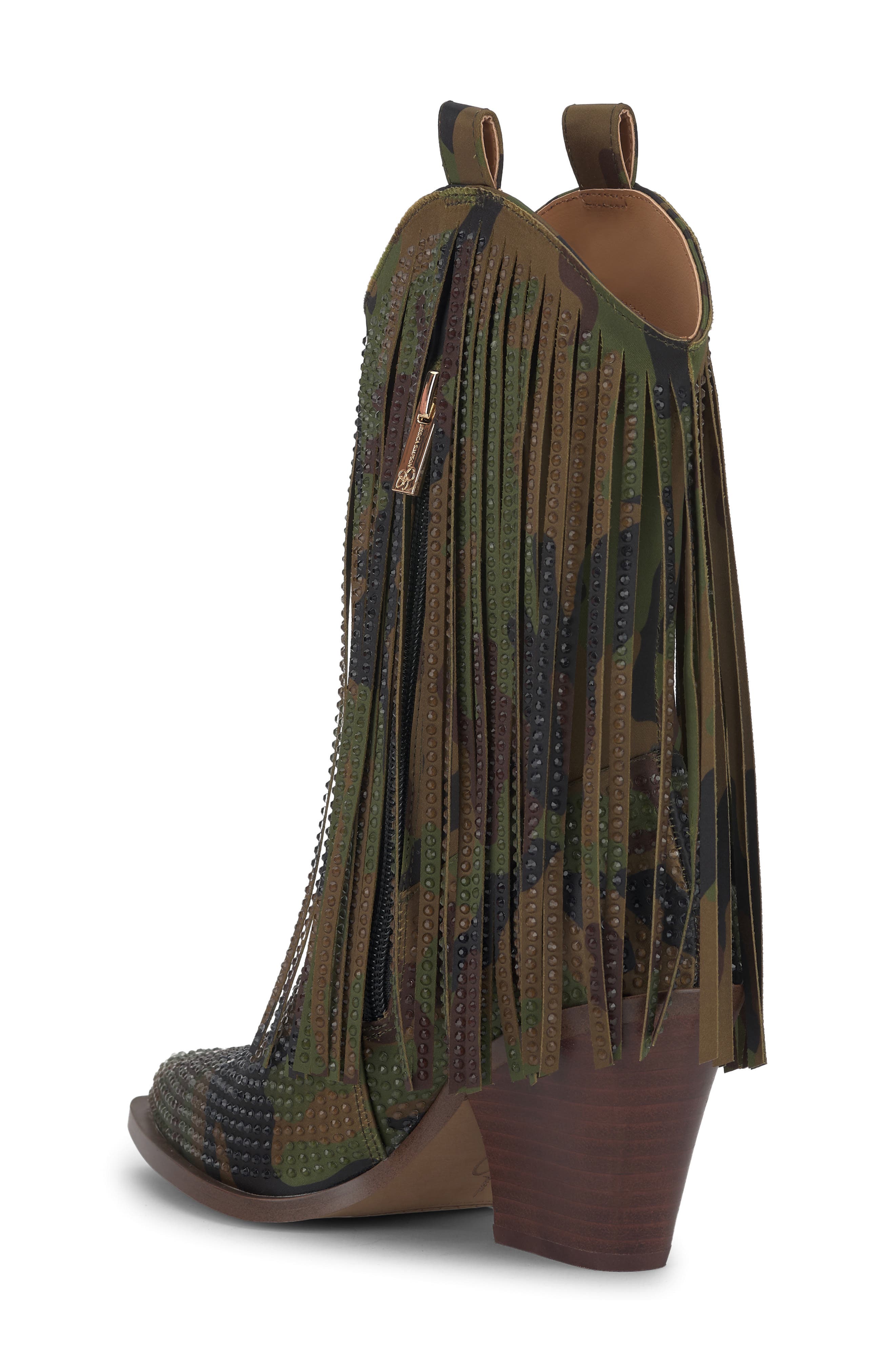 Paredisa Fringe Western Boot, Alternate, color, MDGREEN 06