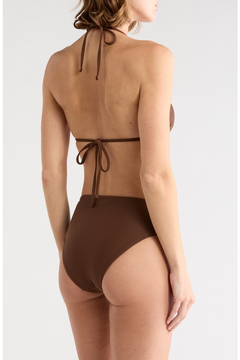 Triangle Bikini Top & High Waist Bottoms Set, Alternate, color, FRENCH ROA