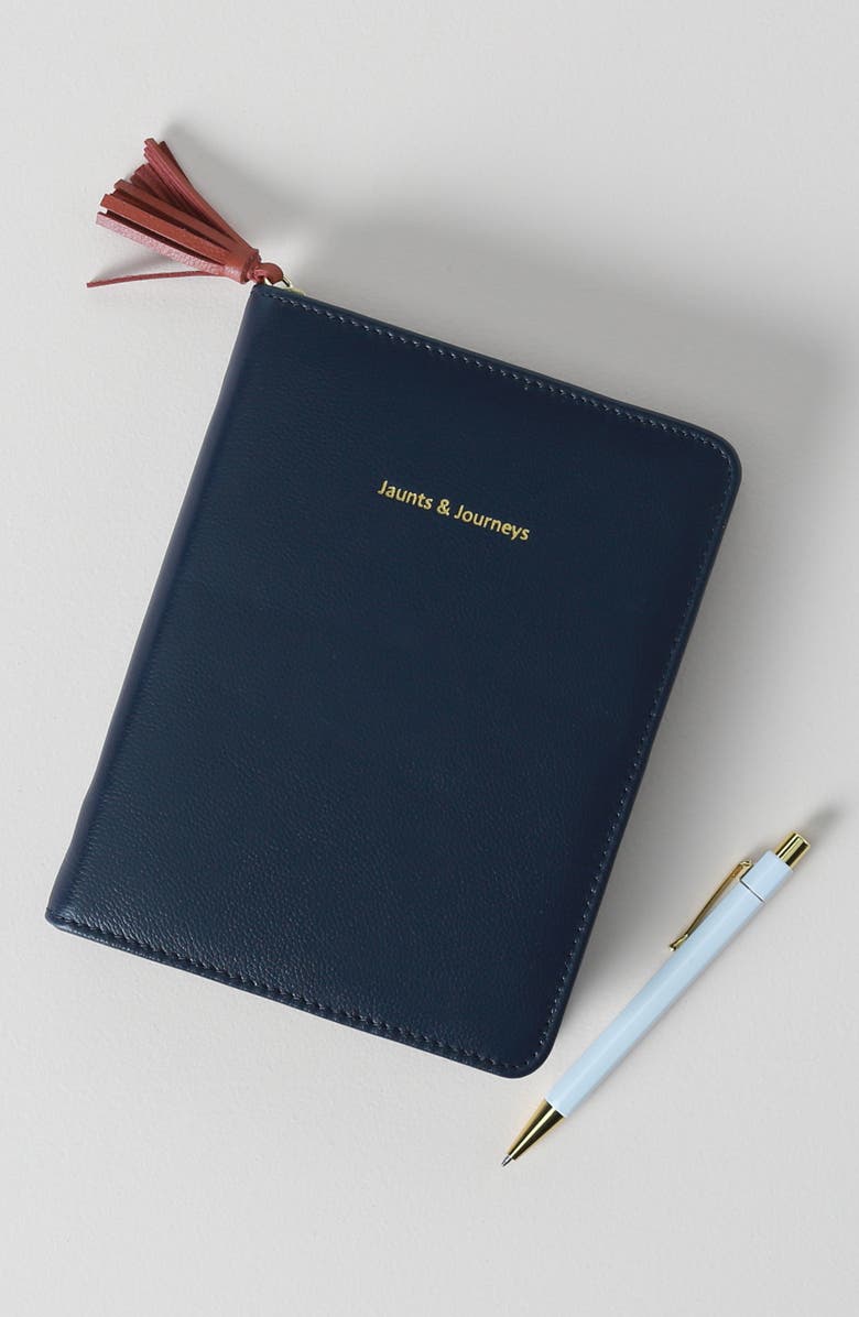 Anthropologie Home Anglophile Zip-Around Leather Journal, Main, color, 