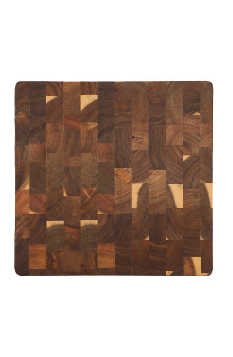 Megachef 13.75 Inch Square Thick Acacia Wood Serving and Cutting Butcher Board, Alternate, color, Acacia