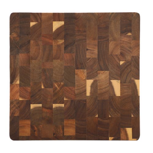 Megachef 13.75 Inch Square Thick Acacia Wood Serving And Cutting Butcher Board In Brown