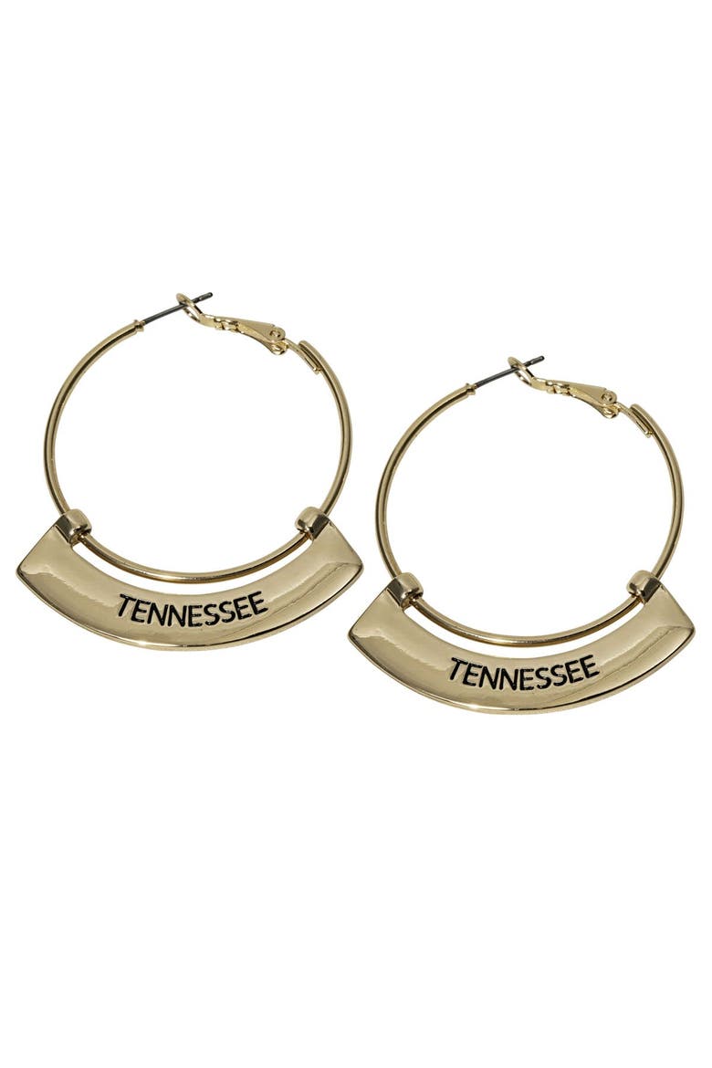 Tennessee Volunteers Weller Gold Hoop Earrings, Main, color, Gold
