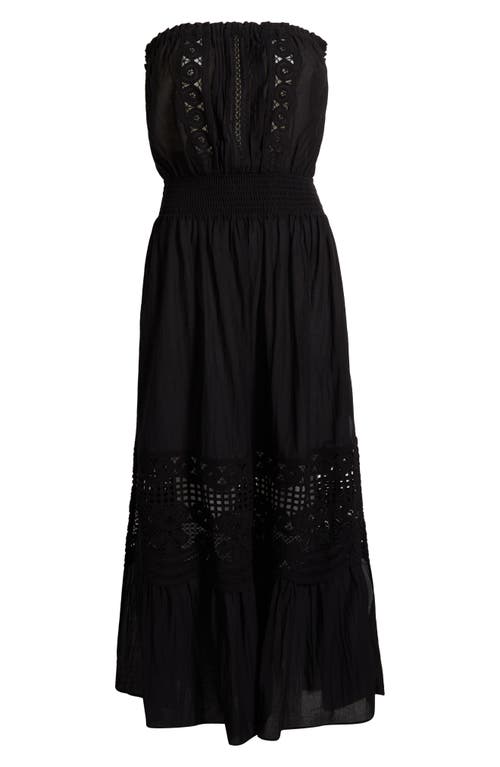 Ramy Brook Cambridge Lace Inset Strapless Dress In Black