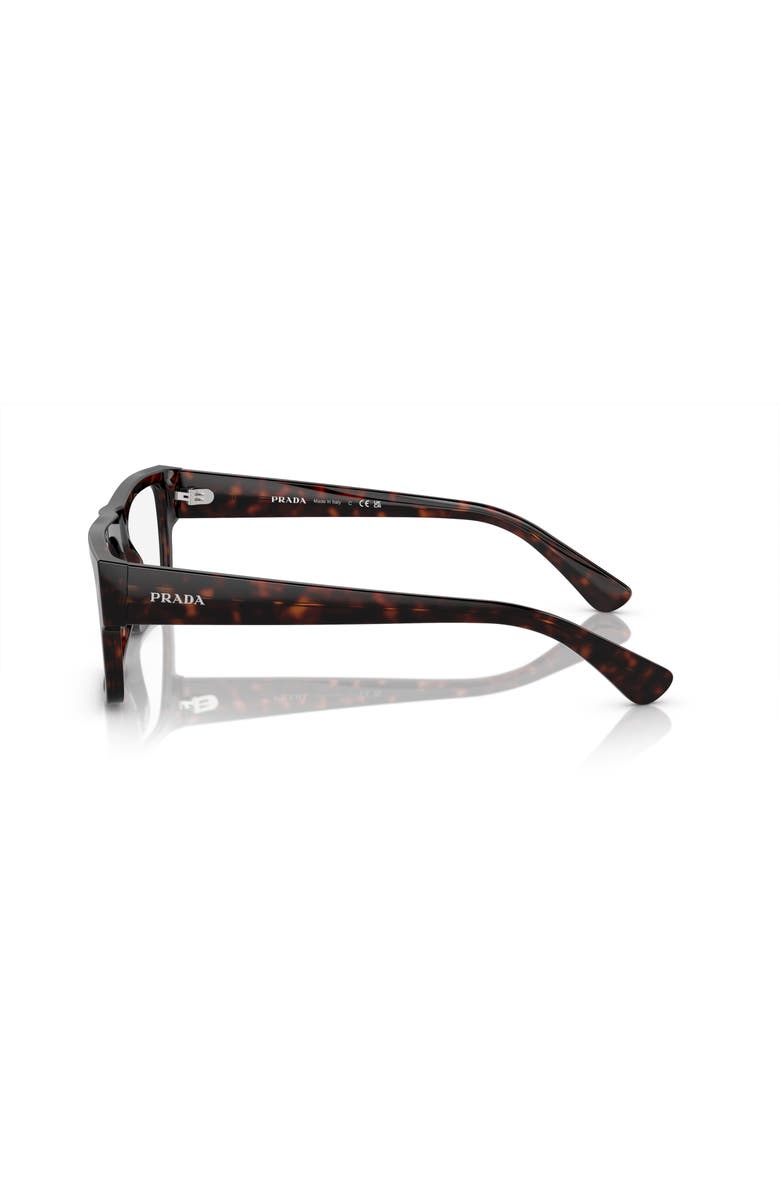 Prada 57mm Rectangle optical glasses, Alternate, color, Tortoise