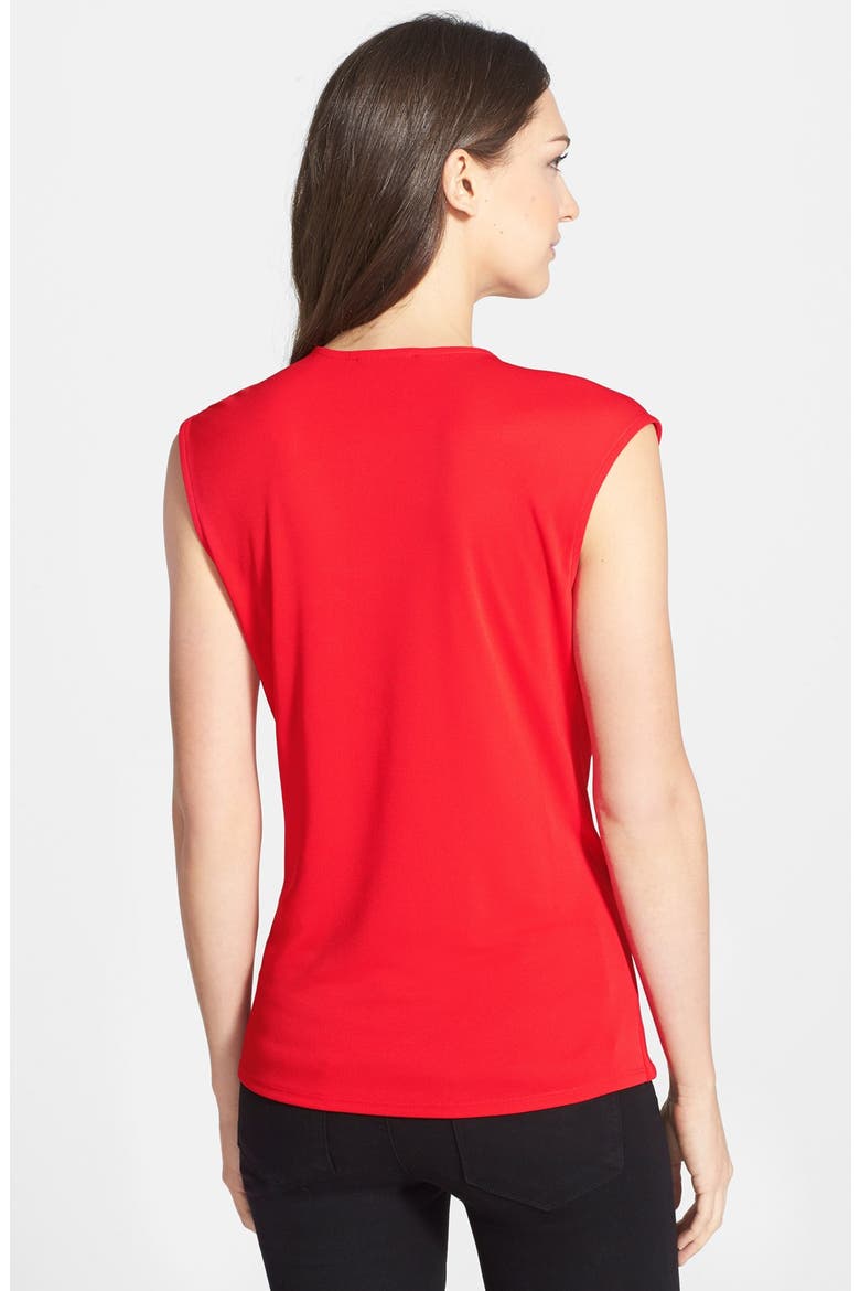 Sleeveless Crepe Wrap Front Top, Alternate, color, RED SCARLET