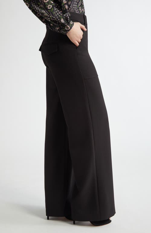 Veronica Beard Hibiscus Black Stretch-twill Trousers In Black