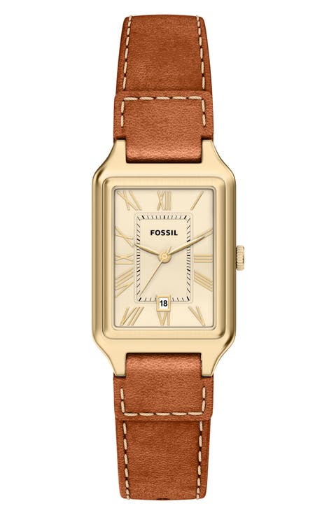 Raquel Leather Strap Watch, 23mm x 38mm