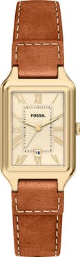 Fossil Raquel Leather Strap Watch, 23mm x 38mm