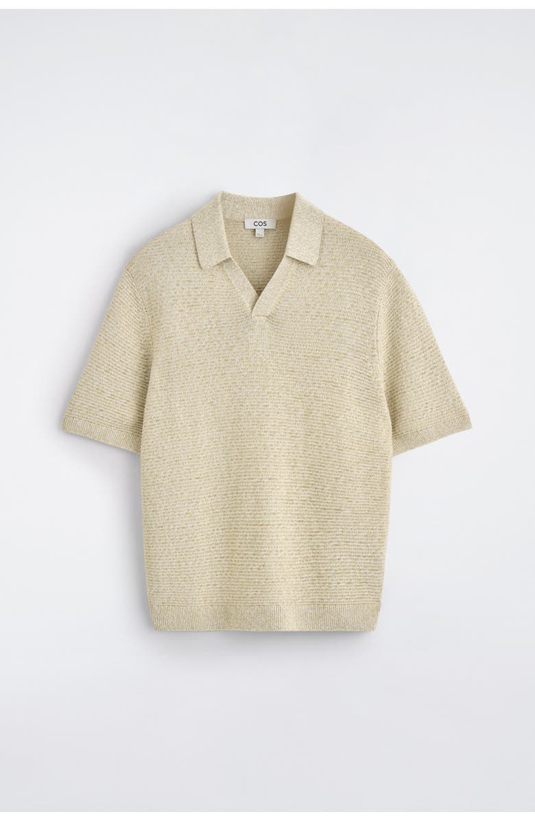 COS Open-knit Polo Shirt, Alternate, color, Light-Beige Mélange