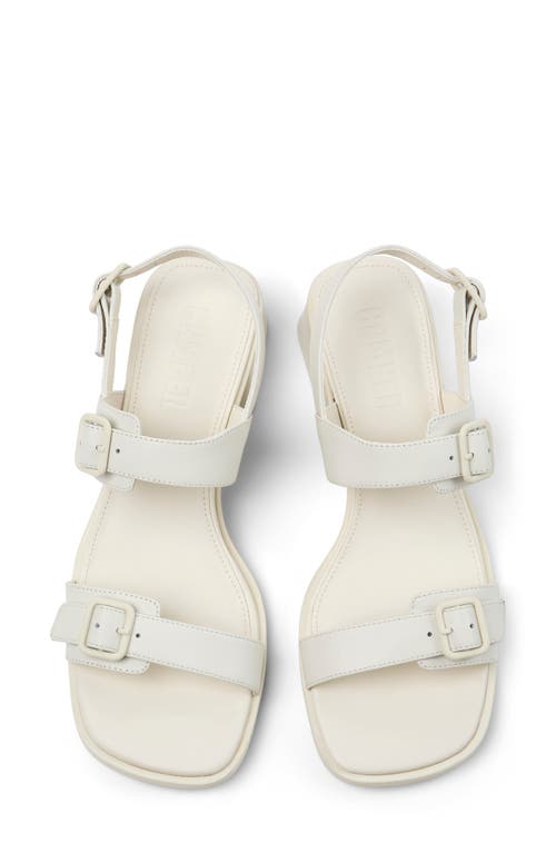 Camper Kora Buckle Sandal In White Natural
