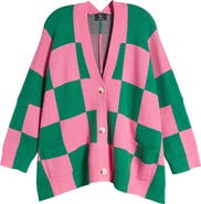 Dressed in Lala Love You Oversize Checkerboard Cardigan