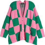 Dressed in Lala Love You Oversize Checkerboard Cardigan
