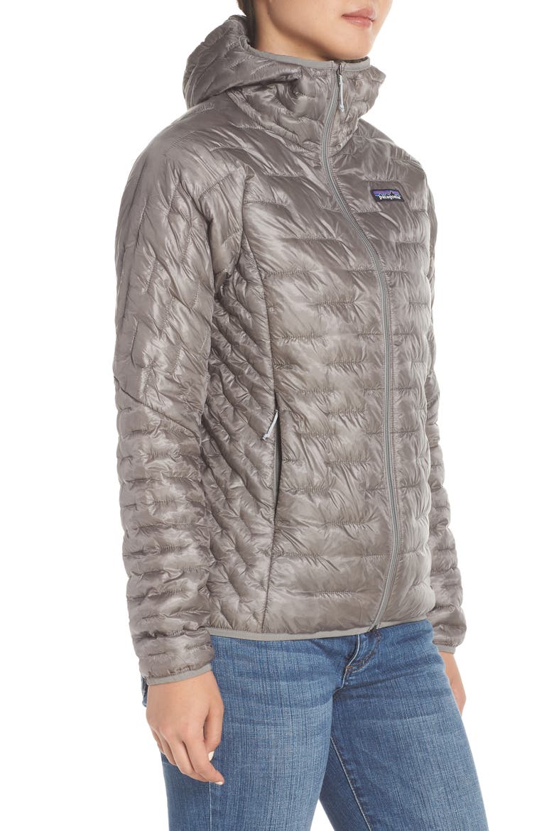 Micro Puff Hoodie, Alternate, color, FEATHER GREY
