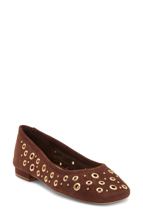 Ivy Mixed Hardware Ballet Flat