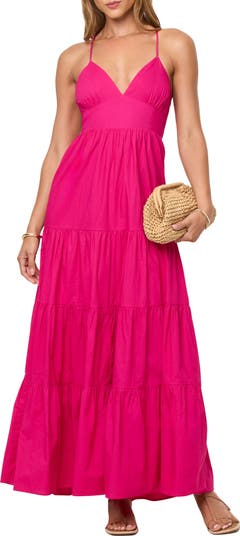 LSPACE Laina Tiered Cotton Poplin Cover-Up Maxi Dress | Nordstrom