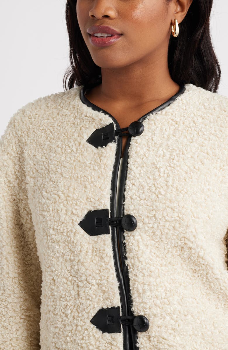 Open Edit Faux Shearling Jacket, Alternate, color, Ivory Dove