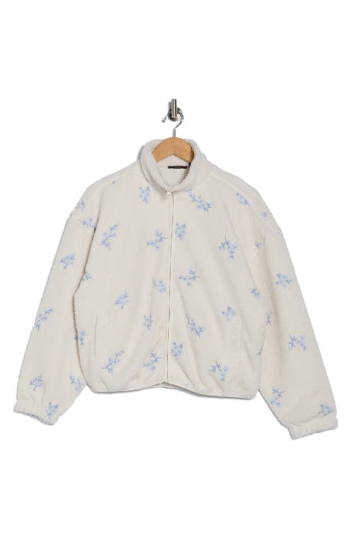 Rdi Embroidered Boucle Faux Shearling Jacket In Neutral
