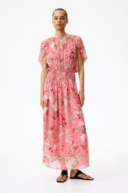H&M Cape-sleeved Chiffon Dress