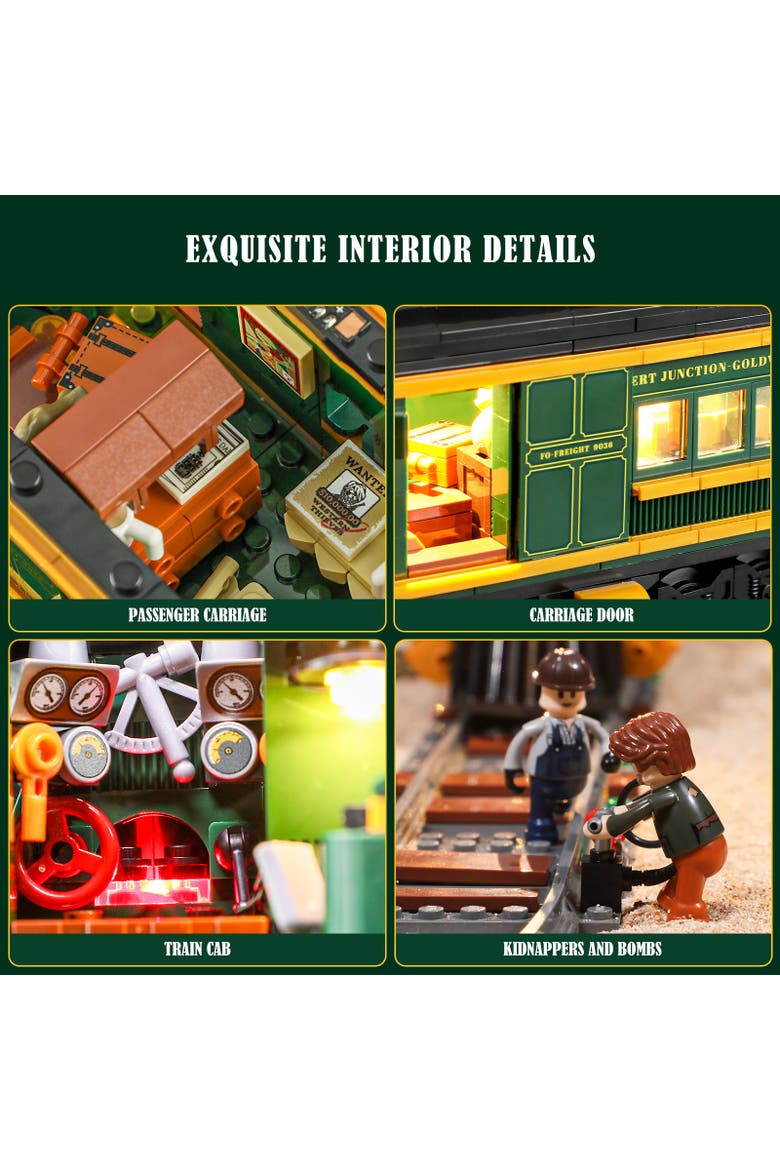 Wild West Freight Train Lighting Building Set Model OW1524F, Alternate, color, Multicolor