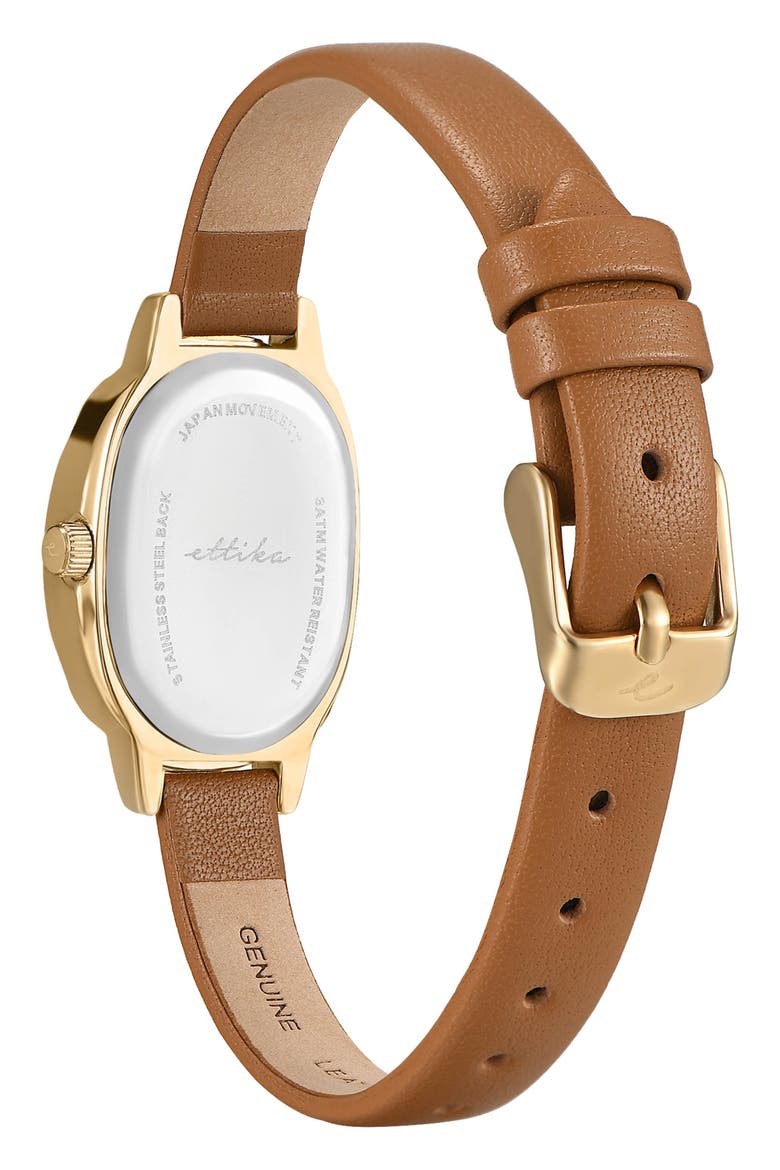 Timeless Texture Leather Strap Watch, Alternate, color, COGNAC
