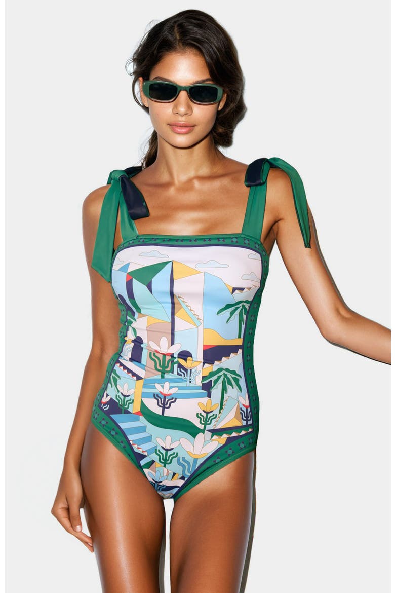 Green Wonderland Reversible One-Piece Swimsuit, Alternate, color, Green