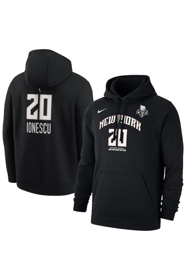 Men's Nike Sabrina Ionescu Black New York Liberty Explorer Edition Name & Number Pullover Hoodie, Main, color, Black
