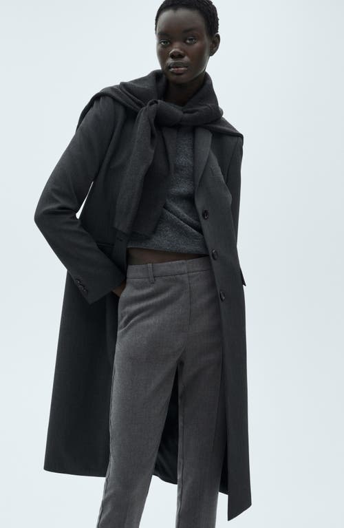 Mango Flat Front Skinny Pants In Gray
