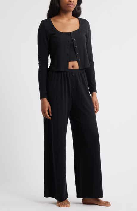 Open Edit 3-Piece Pointelle Knit Pajamas
