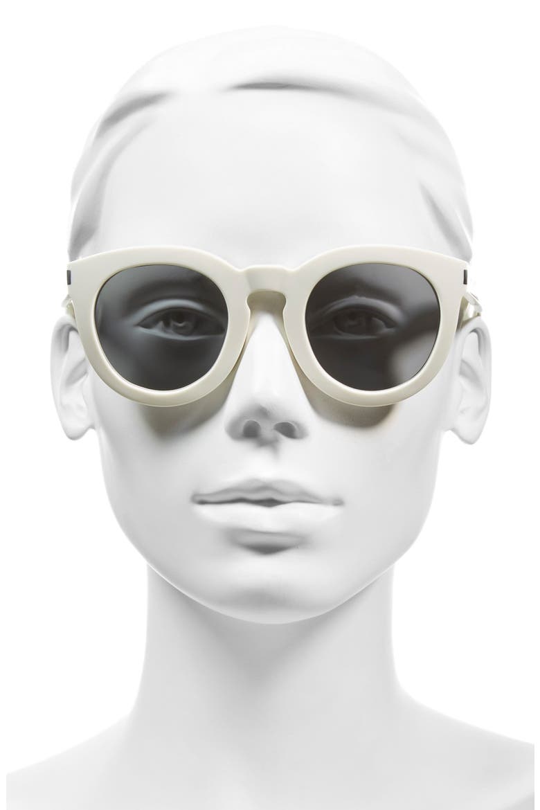 '102 Surf' 47mm Retro Sunglasses, Alternate, color, IVORY/ SILVER MIRROR