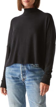Michael Stars Frida Mock Neck Brushed Jersey Top