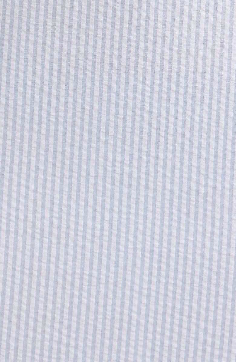 French Connection Stripe Scallop Edge Cotton Chemise, Alternate, color, Blue/ White Stripe