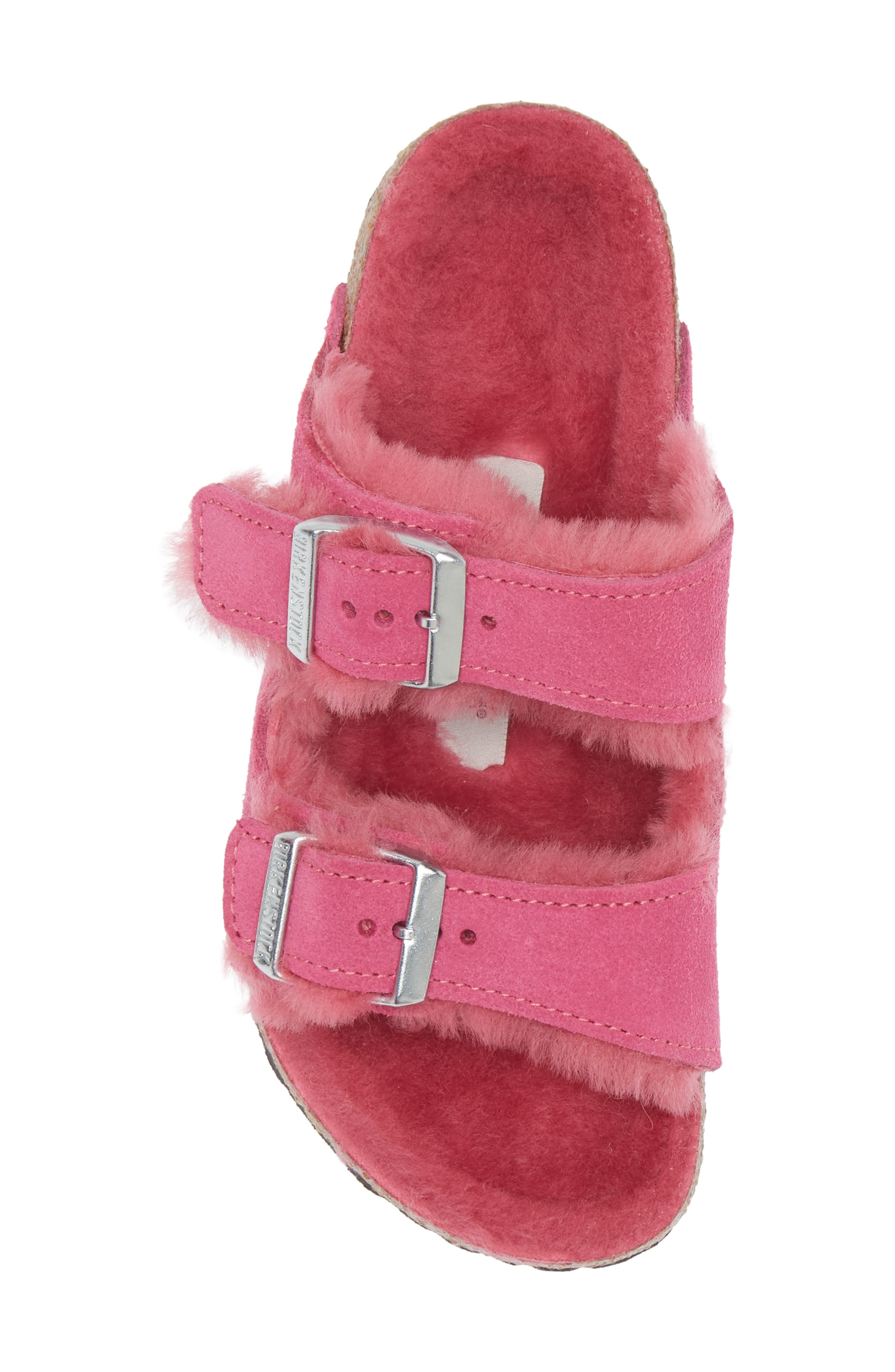 Kids' Arizona Genuine Shearling Slide Sandal, Alternate, color, PINK