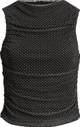 Open Edit Ruched Mesh Tank Top